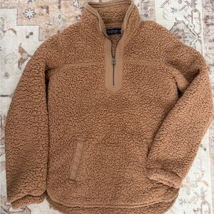 Abercrombie & Fitch Brown Sherpa Zip Up Sweater